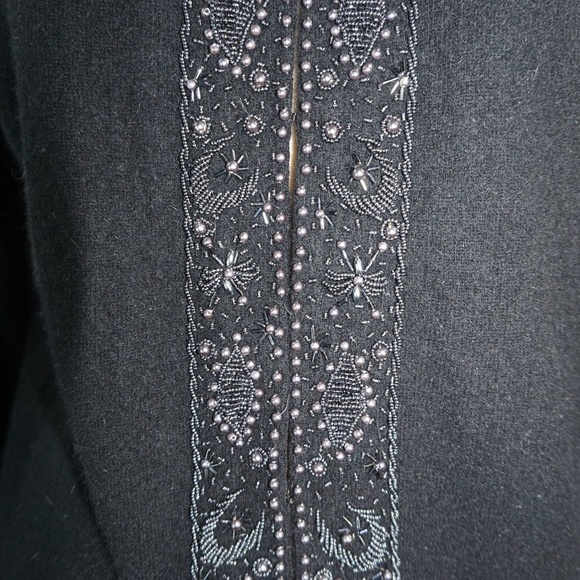 Vintage 50s Beaded Cardigan Sweater - Picture 3 of 6
